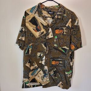 Desigual Resort Tarot Cards Brown Button Down Shirt - XL